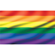 Regenboogvlag op fotobehang, kleurrijk en vrolijk design.