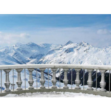 Fotobehang Terras met uitzicht op de Snowy Mountains
